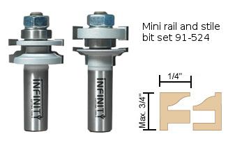 Rail and stile router bits for miniature doors
