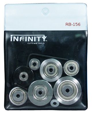 This rebate bearing set includes seven top quality bearings for making a huge range of offset or template cuts