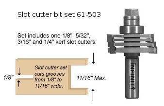 Our three-wing slot cutter router bits allow you to cut a range of grooves, rebates or biscuit slots