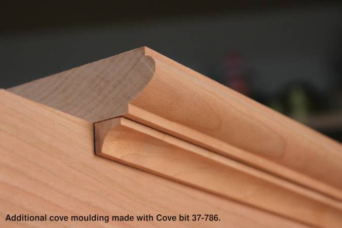 Combine the classical bead router bit with a cove router bit to create a beautiful transition to the face of a cabinet