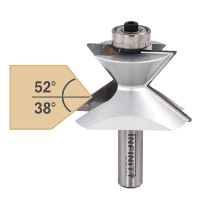 Fit custom crown mouldings easily by trimming the edges to the correct angles with this router bit