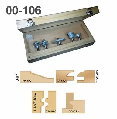 This kitchen cabinet router bit set includes all the cutters you need to make custom kitchen cabinet doors