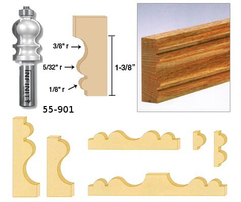 Our large moulding router bit profile is perfect for wide moulding