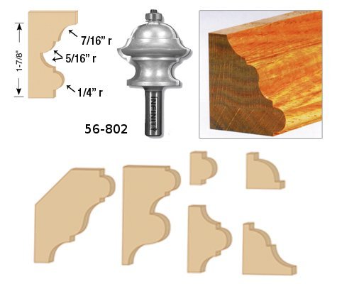 Cut dozens of traditional or unique profiles with our multiple profile router bit