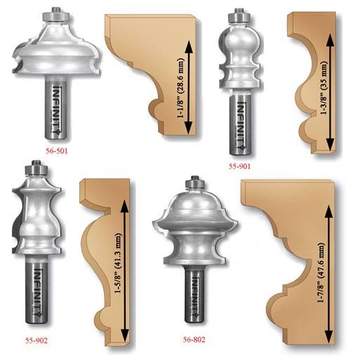 Cut dozens of classical profiles with our multi-profile router bits