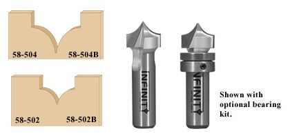 These radius grooving router bits are great for custom sign making, veining, lettering and edge work