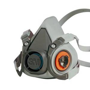 The 3M 6200 reusable half-face respirator, to be used with lightweight filters as a dust mask or vapour mask