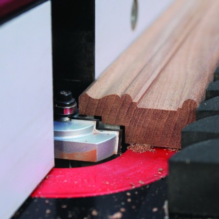 This stepped rebate router bit cuts a double-step on the back of picture and mirror frames for holding the glass and a backing piece